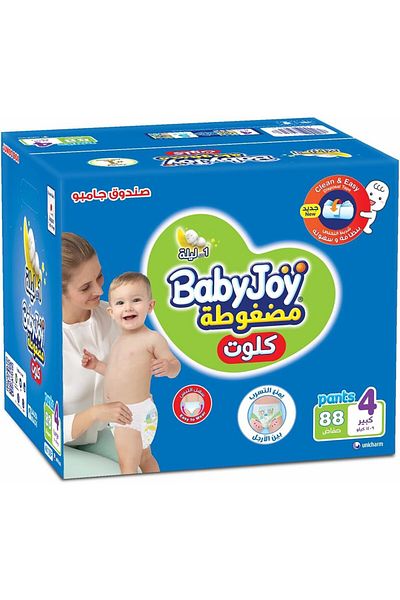 BabyJoy Cullote Pants Diaper, Jumbo Box Large Size 4, Count 88, 9 -14 Kg