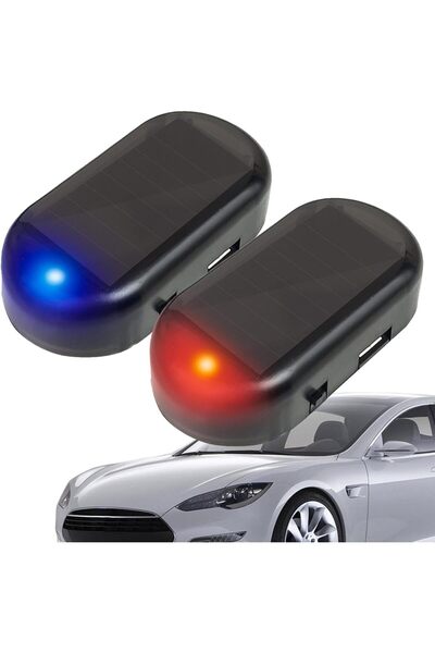 TOYFEST Güneş  Enerji  Şarjlı  Oto Hırsız Caydrıcı Işıklı Mini Fake Alarm