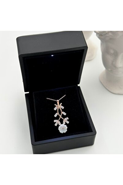 LOTUS JW MANOLYA ÇİÇEĞİ GÜMÜŞ KOLYE & IŞIKLI KOLYE KUTULU | 925 Ayar Gümüş Kolye