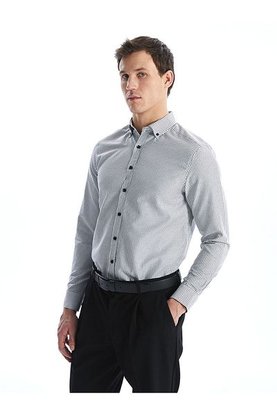 LC Waikiki Ανδρικό πουκάμισο LCWAIKIKI Formal Regular Fit, μακρυμάνικο καρό Gabardine