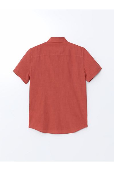 LC Waikiki LCWAIKIKI Classic Slim Fit rövid ujjú lenkeverék férfi ing