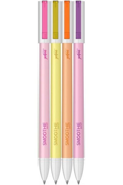 STOREMAX Ysstorex Smoothie 4Pcs Purple-Pink-Orange-Yellow Gel Pen Set - Starcolxlect with Blister Box