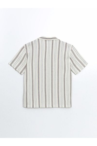 LC Waikiki Ανδρικό κοντομάνικο ριγέ πουκάμισο XSIDE Comfortable Fit