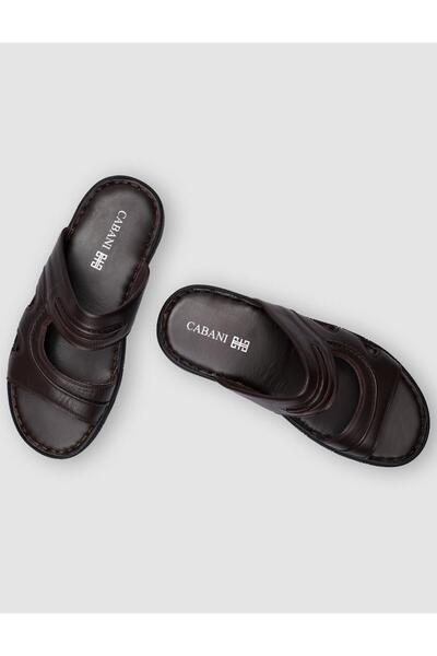 Cabani Papuci casual pentru bărbați din piele naturală 100% maro