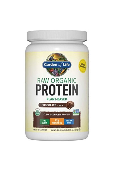 GARDEN OF LIFE مسحوق بروتين نباتي خام عضوي، شوكولاتة، 1 رطل
