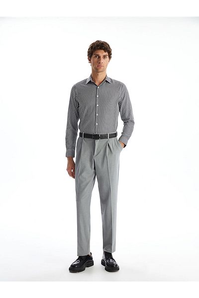 LC Waikiki Ανδρικό πουκάμισο LCWAIKIKI Formal Slim Fit μακρυμάνικο ριγέ ποπλίνα
