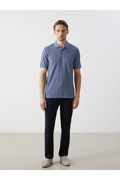 LC Waikiki Lcw Vision Blue Polo Neck Short Sleeve Men's T-Shirt