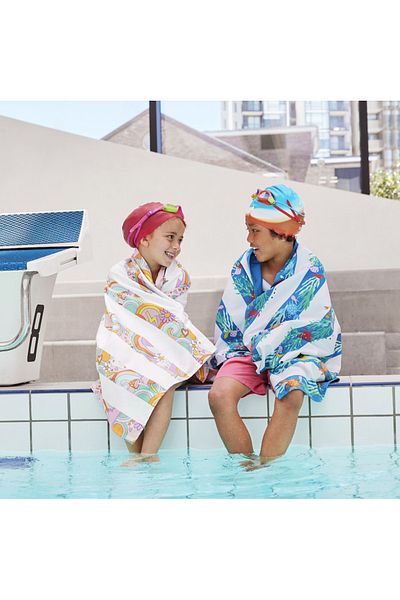 Dock & Bay KIDS BEACH TOWELS - PINK POWER - MEDIUM