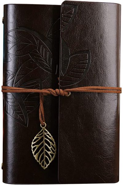 STOREMAX Muartshop Retro Vintage Leaf Notepad, Classic Pu Leather Cover, Travel Notebook, Trl Journal, g