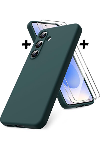 m.tk moveteck Galaxy S25 Kılıf Kamera Korumalı Yumuşak Renkli Silikon + 9h Ek...