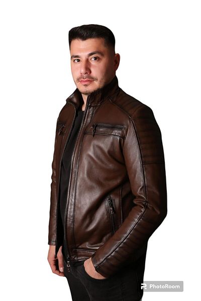 Savran Deri Men's Genuine Leather Coat Sports Cut