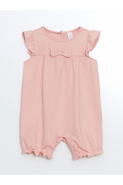 LC Waikiki New Season Crew Neck Baby Girl Jumpsuit with Ribbon Detail - S5Cr13Z1