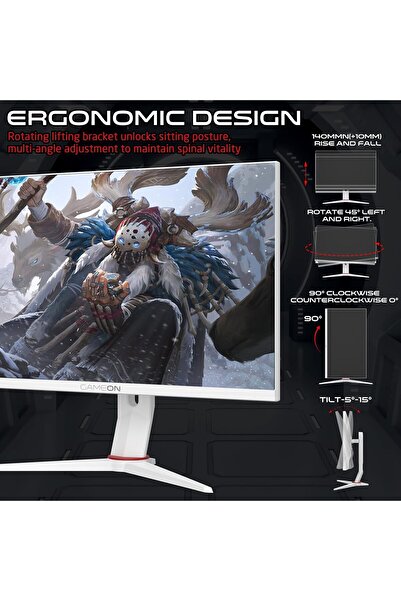 GAMEON Arctic Pro Series 24" FHD 1920x1080 Gaming Monitor – 360Hz