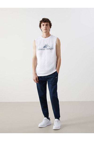 LC Waikiki Ανδρικό αμάνικο μπλουζάκι με στάμπα LCWAIKIKI Classic Crew Neck