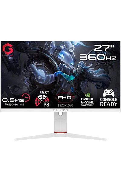 GAMEON GOA27FHD360IPS Artic Pro-Series Computer monitor, White Gaming Monitor 27 Inch