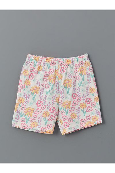 LC Waikiki Floral Baby Girl Shorts with Elastic Waist