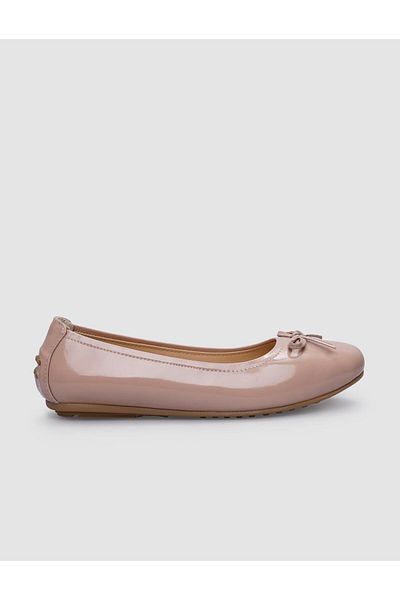 Cabani Beige Colored 100% Genuine Leather - Women's Casual Shoes with Bow Detail