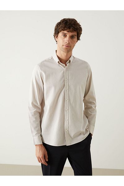 LC Waikiki Ανδρικό μακρυμάνικο πουκάμισο Oxford LCW Vision Slim Fit