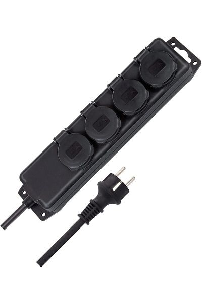 STOREMAX Iyveli Plug Dispenser - Ip44 Construction and Outdoor 4-Ply Black 1159960   40X20X30Cm