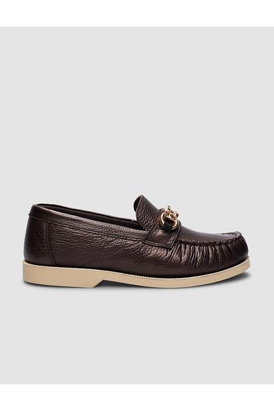 Cabani 100% Genuine Leather Buckle Brown Women's Casual Shoes