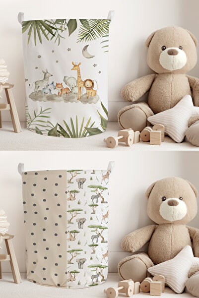 Talia Home Safari Hayvanlar Desenli 2 ADET Çocuk ve Bebek Odası  Oyuncak veya...
