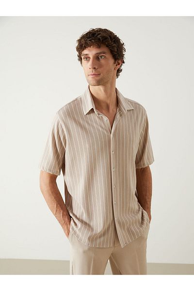 LC Waikiki Regular Fit Short Sleeve Striped Men's Shirt
