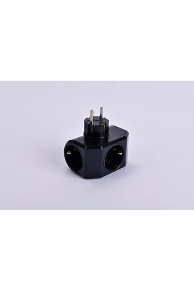 STOREMAX Jvnnshop Yonca Plus Black Triple Grounded Socket 646268
