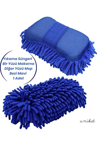 UNIKAT Mikrofiber Araba Yıkama Süngeri – Bir Yüzü Makarna, Diğer Yüzü Mop Bez...