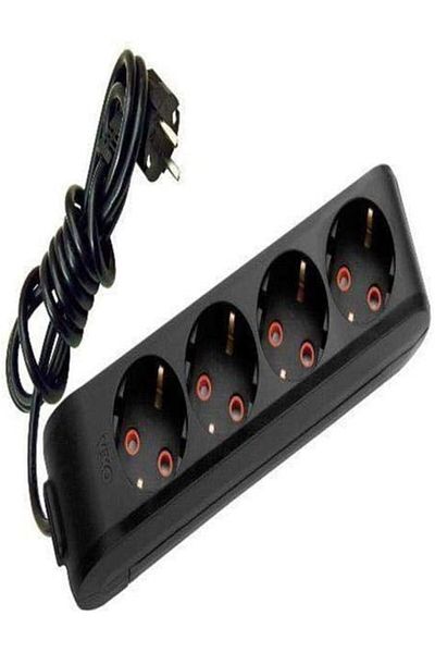STOREMAX Lvnshop Multi-Let Black Quadruple Socket Socket with Ball Cable 3 Mt Lv 224120