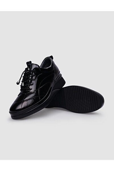 Cabani Black Genuine Leather - Lace-up Women's Casual Shoes