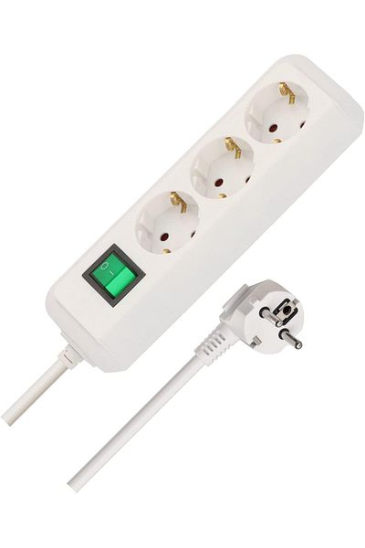 STOREMAX Mrttnca Eco-Line, Multi-Socket, 3-St (Multi-Socket with High Contact Protection, Switch and 5 m Cable),