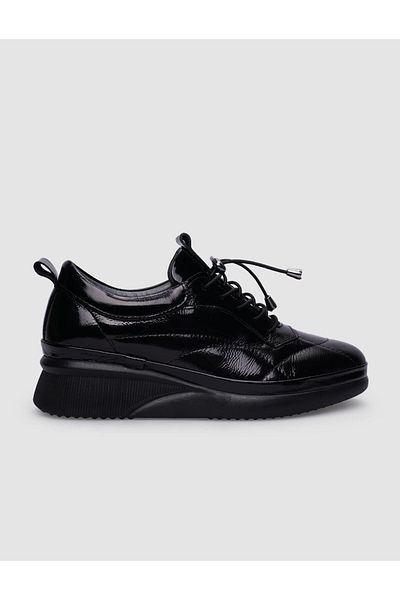 Cabani Black Genuine Leather - Lace-up Women's Casual Shoes