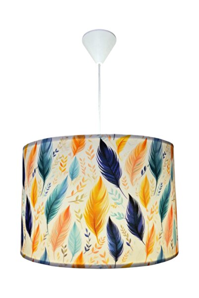 Genel Markalar Beyaz Kumaş Tüy Model Avize, Oturma Odası, Hol ve Balkon Dekoru 40x30 cm