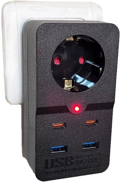 STOREMAX Lvnshop USB 3.0 2X Type-C 10A 2500W Wireless Socket Outlet - Office Home with Plug Input 3438