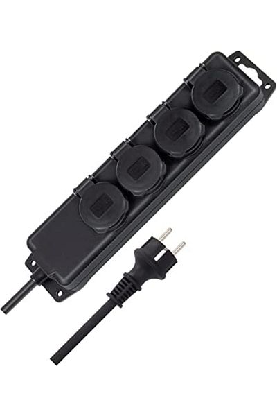STOREMAX Iyveli Plug Dispenser - Ip44 Construction and Outdoor 4-Ply Black 1159960   40X20X30Cm
