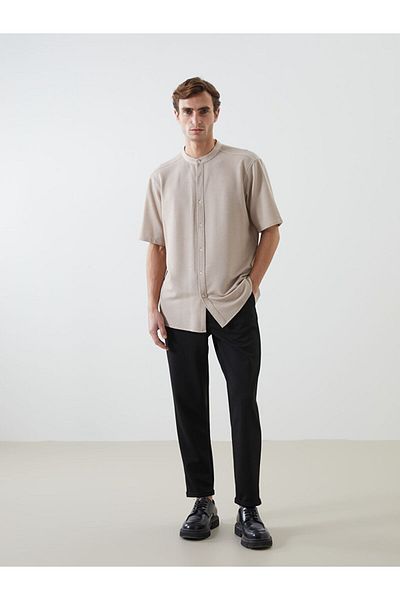 LC Waikiki Ανδρικό πουκάμισο με υφή LCW Vision Regular Fit με κοντό μανίκι Dobby