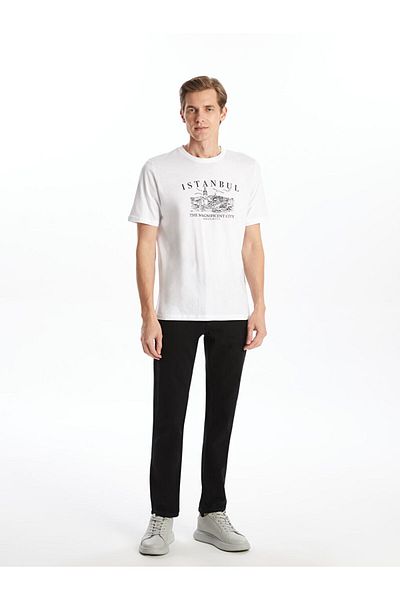 LC Waikiki Ανδρικό μπλουζάκι LCWAIKIKI Classic Crew με κοντό μανίκι Istanbul με στάμπα χτενισμένο βαμβακερό