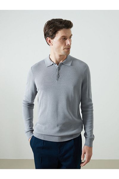 LC Waikiki LCWAIKIKI Classic Polo Collar Long Sleeve Men's Knitwear Sweater