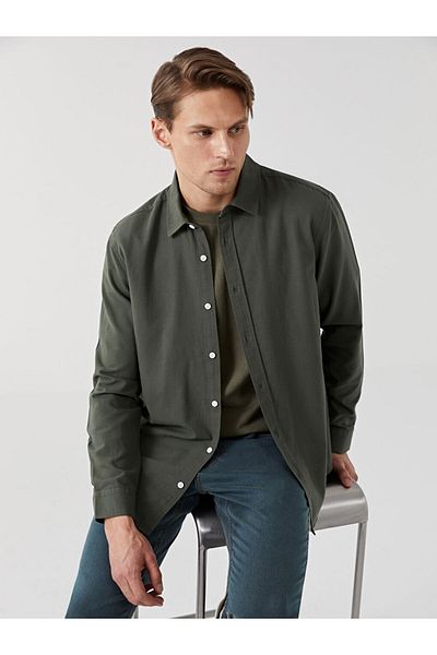 LC Waikiki Ανδρικό πουκάμισο XSIDE Regular Fit μακρυμάνικο Gabardine