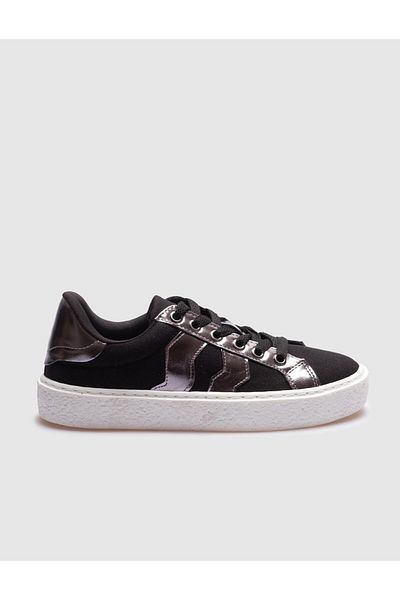 Cabani Black Lace-up Women's Sports Shoes