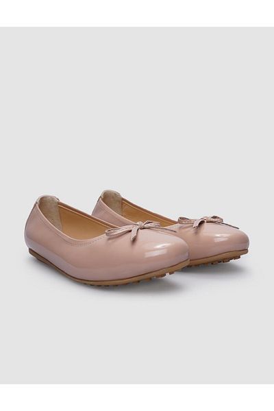 Cabani Beige Colored 100% Genuine Leather - Women's Casual Shoes with Bow Detail