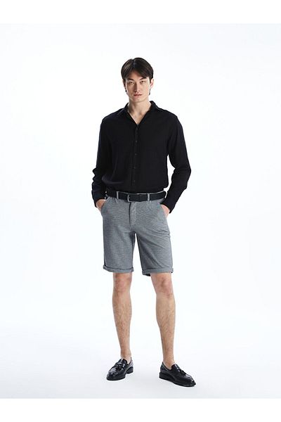 LC Waikiki Ανδρικό μακρυμάνικο πουκάμισο Dobby LCW Vision Slim Fit