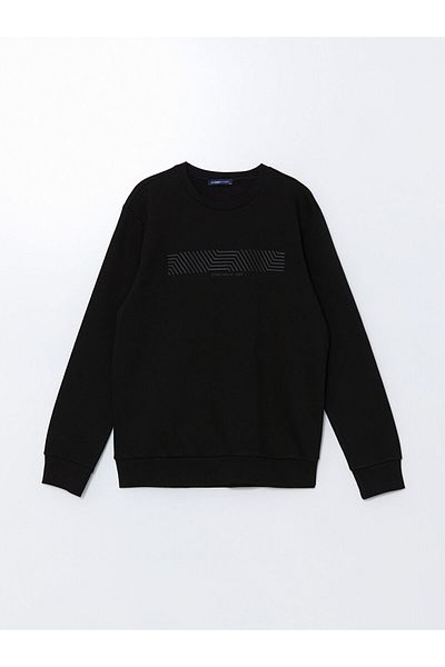 LC Waikiki Ανδρικό χοντρό φούτερ LCWAIKIKI Classic Crew με μακρυμάνικο εμπριμέ