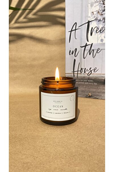 EFFU HOME COLLECTION Amber kavanoz okyanus kokulu soyawax mum