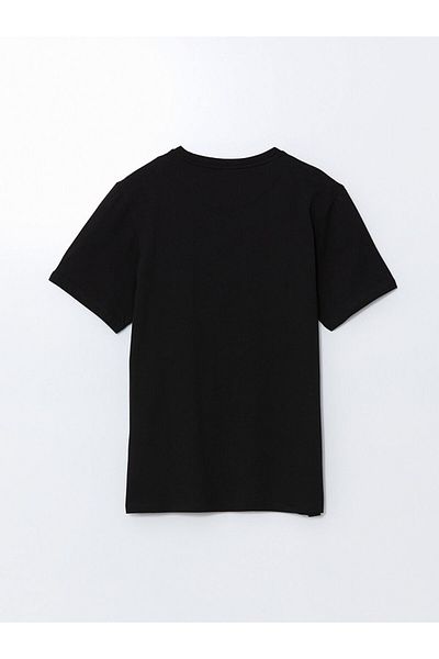 LC Waikiki Νέα σεζόν Crew Neck κοντομάνικο εμπριμέ χτενισμένο βαμβακερό ανδρικό μπλουζάκι - S5JQ29Z8