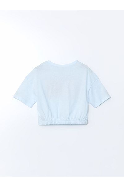 LC Waikiki Tricou Crop pentru fete cu gât crew de sezon nou - S5JC99Z4