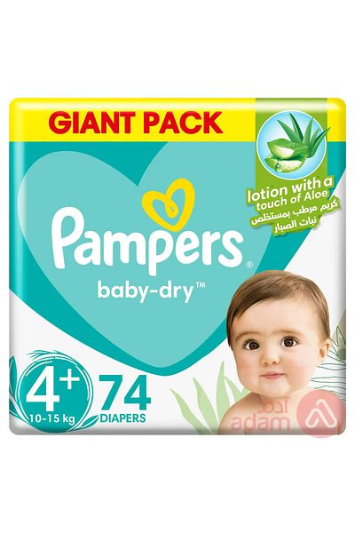 Pampers NO 4+(9-16KG)MEGA PACK 74PCS