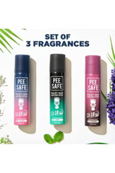 Pee Safe بخاخ مطهر لمقعد المرحاض من PeeSafe، يقضي على 99.9% من الجراثيم، 75 م...