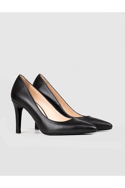 Cabani Women's Genuine Leather Black Thin Heeled Stiletto