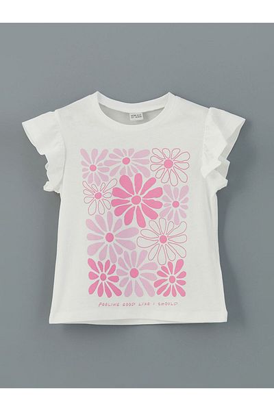 LC Waikiki Lcw Eco Crew Neck Floral Girl's T-Shirt